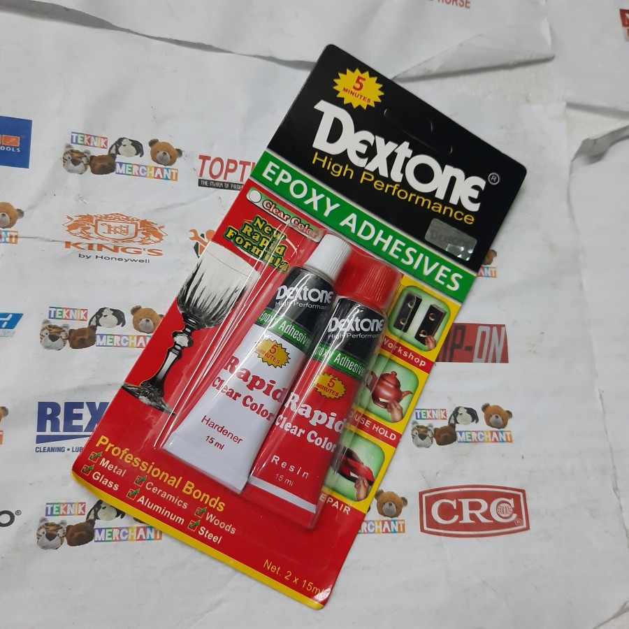Lem Epoxy Rapid DEXTONE 5 Menit Bening/ Lem campur rapid CLEAR