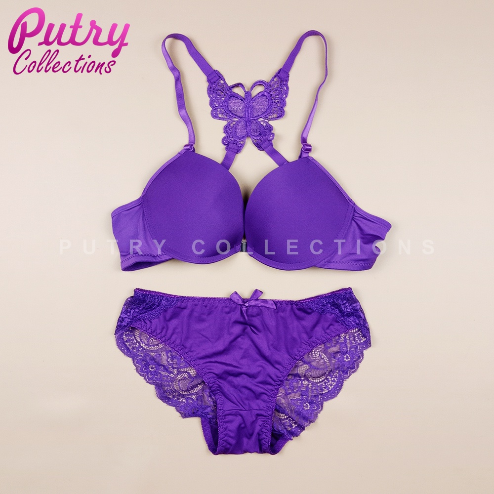 B-31 Bra Bralette Kupu-kupu Wanita Sexy Bahan Lace Import Bra Set Musim Panas