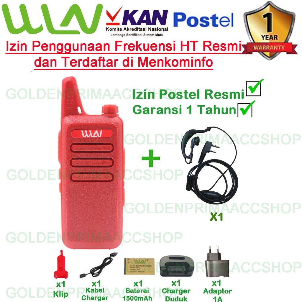 PAKET SATUAN STANDART HT WLN KD-C1 VARIASI HITAM,MERAH,PUTIH (ISI 1 PCS)