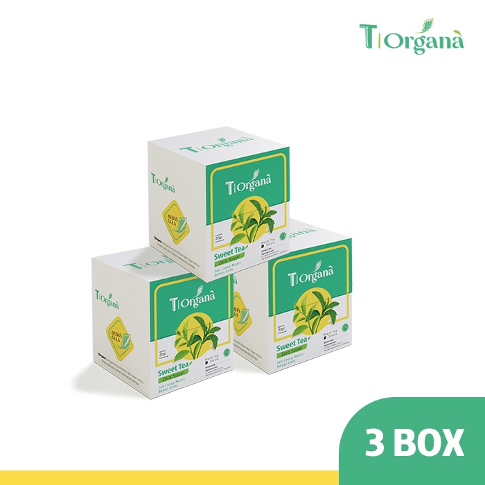 T|Organa - Teh Stevia Teh Manis Tanpa Gula Bundle 3 Box Isi 10 Tbag