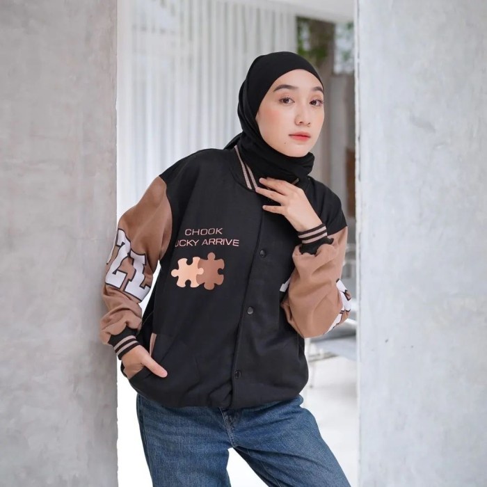 Jaket Wanita Basoro Jaket - Jaket wanita - Jaket warna putih - Jaket bomber blazer - A Chock(P1N0) J