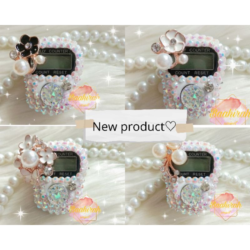 tasbih digital swarovski LED/non LED cincin mutiara - pearl series