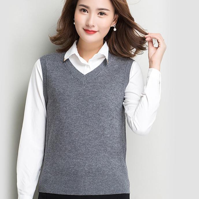 ✫ Rompi Kerja Wanita - Sweater Rompi Rajut Premium - Baju Kerja Wanita - Vest Rajut Original Terbaru
