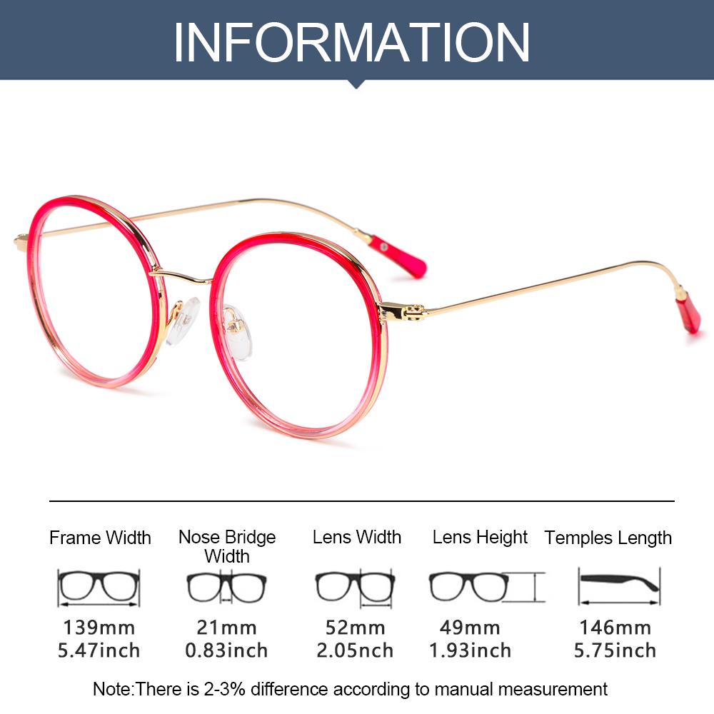 Kacamata Logam Nanas Fashion Bulat Vintage Ultra Ringan Frame