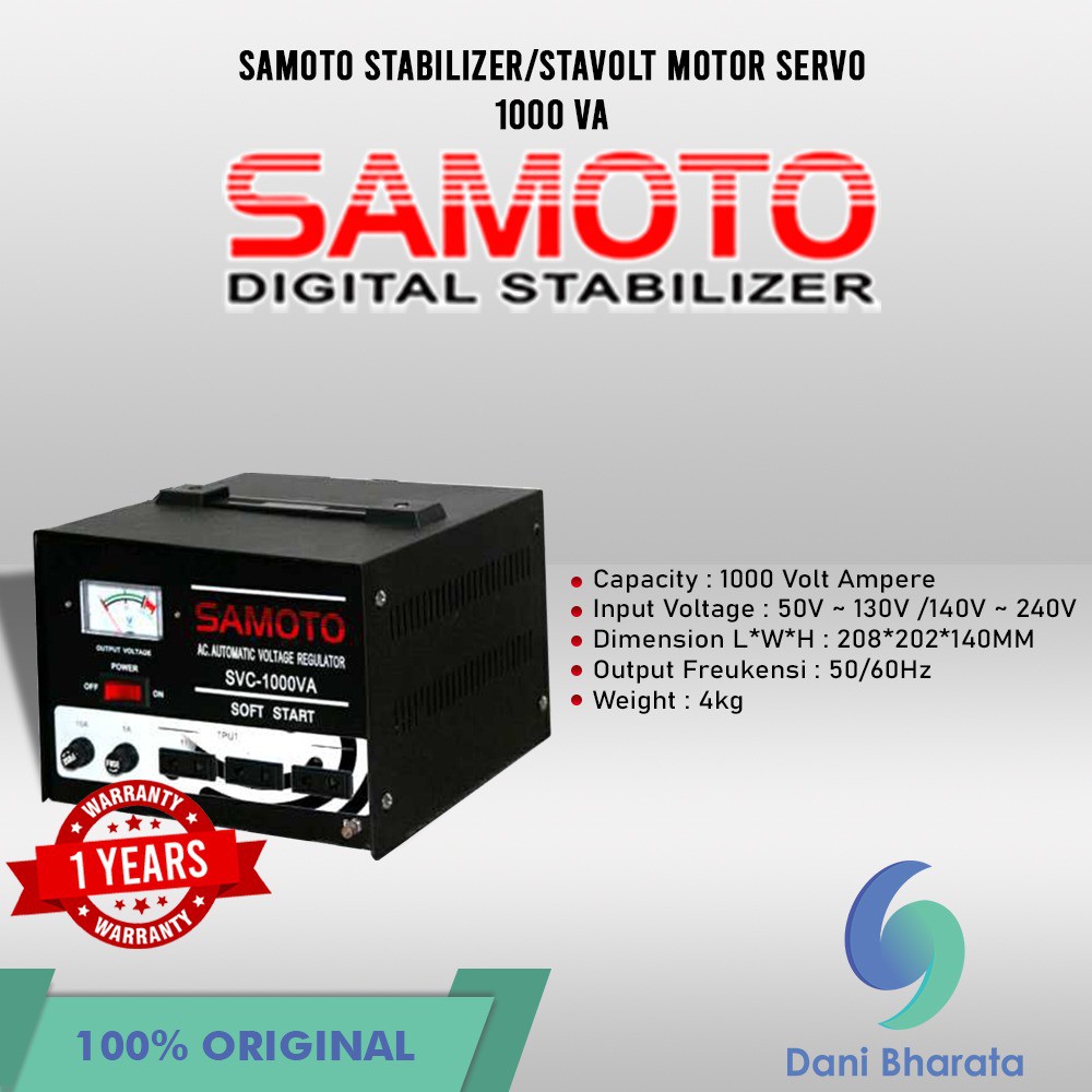 VOLTAGE STABILIZER SERVO MOTOR CONTROL SAMOTO 1000VA