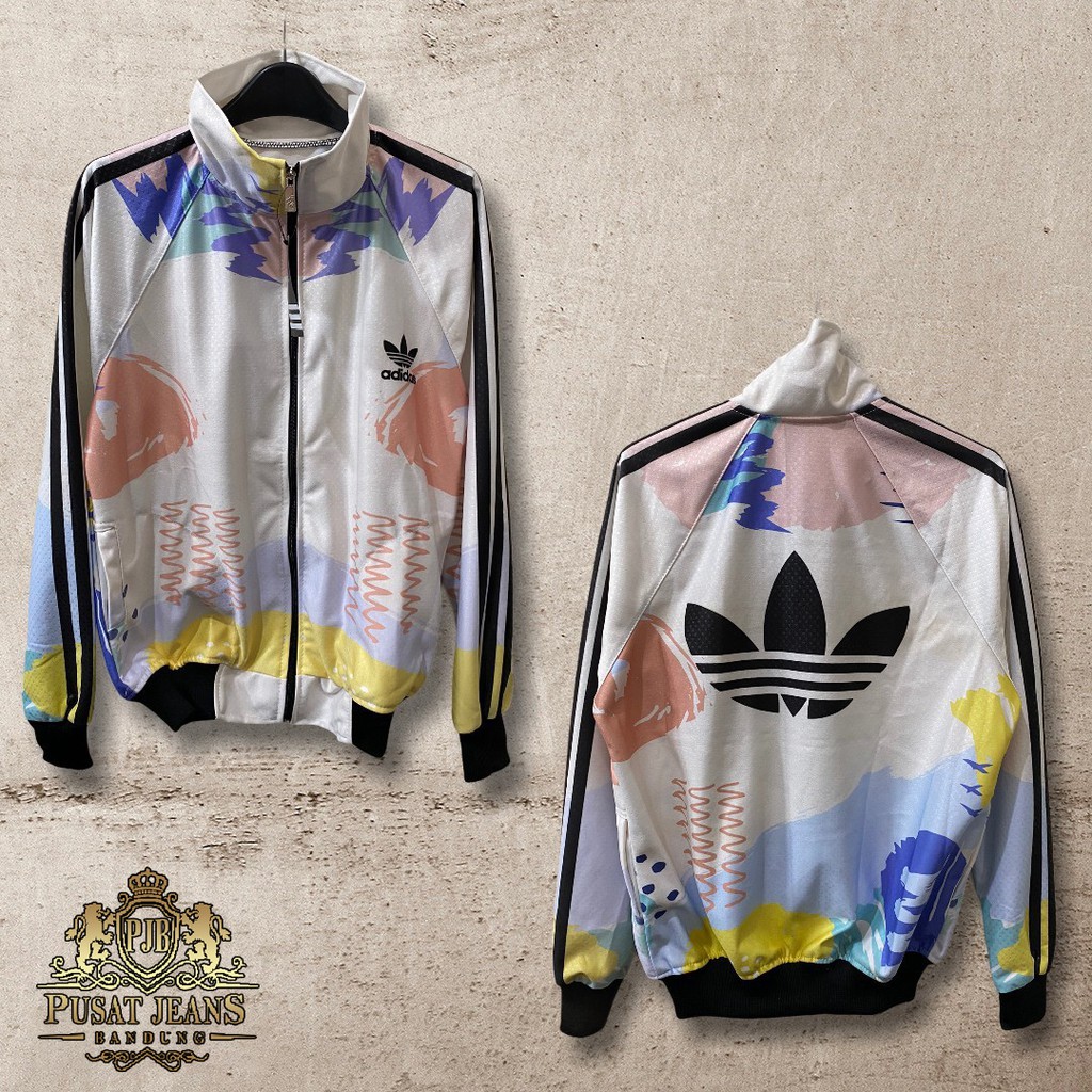 RCL - JAKET TRACKTOP ADIDAS MIRROR FULL PRINTING BUNGA/JAKET ADIDAS TRAKTOP/JAKET OLAH RAGA SEPEDA