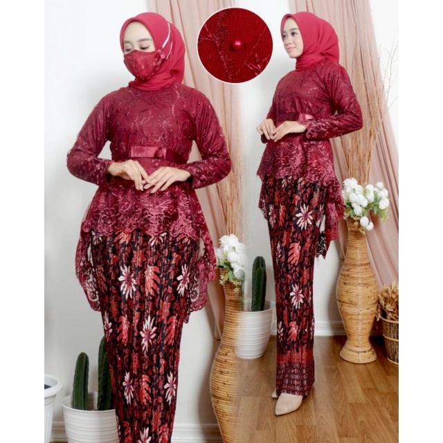 SET KEBAYA VALEERIA - PAKAIAN KEBAYA TERLARIS 2021 - KEBAYA WISUDAAN CANTIK - MODEL KEBAYA KEKINIAN-4