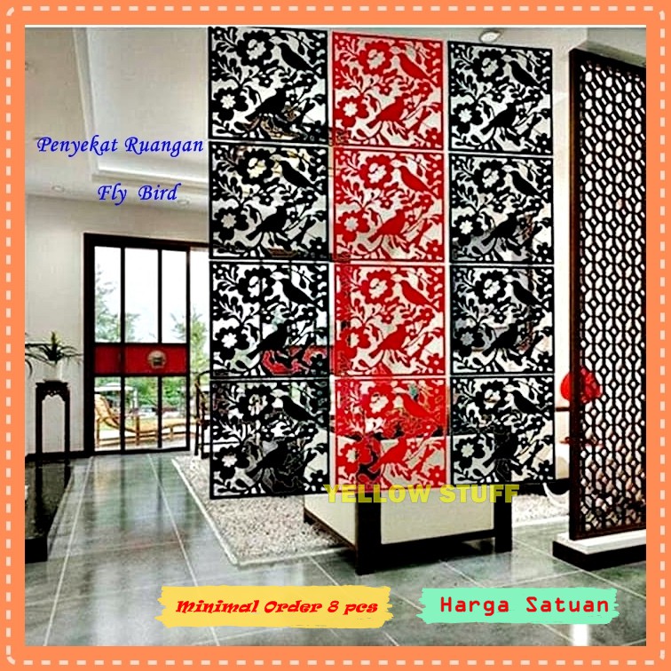 PENYEKAT RUANGAN PARTISI RUANGAN MINIMALIS TIRAI PEMBATAS RUANGAN DEKORASI DINDING FLY BIRD