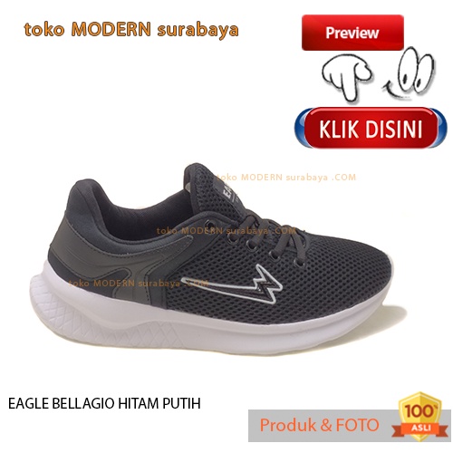 EAGLE BELLAGIO HITAM PUTIH sepatu pria casual sepatu sneakers