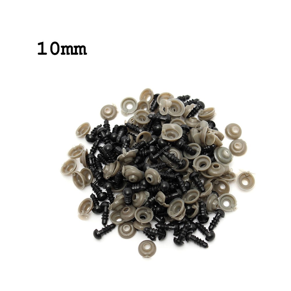 100pcs/50pasang mata boneka bulat hitam/ mata amigurumi crochet/ safety eyes 5-40mm