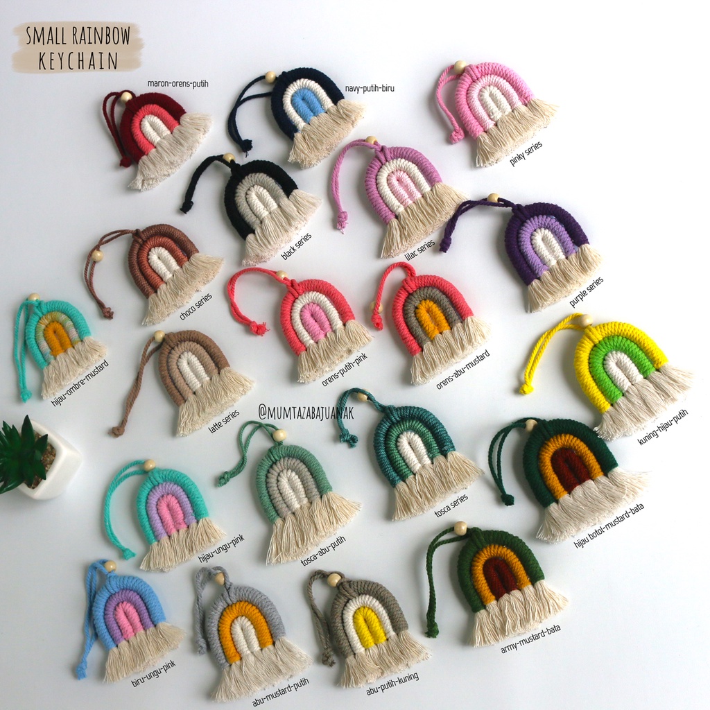 Ganci Rainbow ~ Rainbow Keychain ~ Gantungan Kunci ~ Souvenir Murah ~ Hiasan Mobil ~ Kado ~ Gantungan tas ~ Hiasan dinding ~ Hiasan aesthetic | Bagcharm | Bag charm pelangi ~ Gantungan tas anyaman