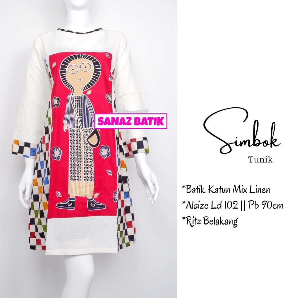batik kerja tunik wanita