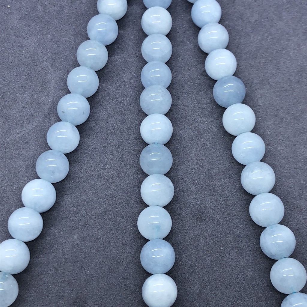 Quality AAA Aquamarine Beads 4-10mm Round Natural Loose Stone Bead Bracelet Diy Necklace