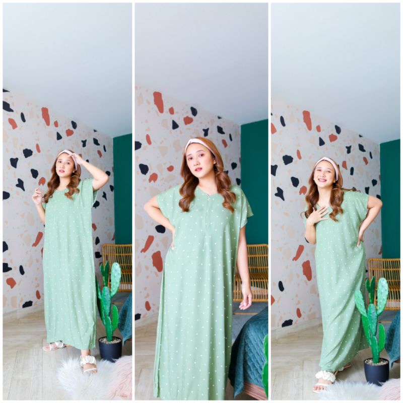 Part 2 Daster Busui Bahan katun rayon premium-Polka mint