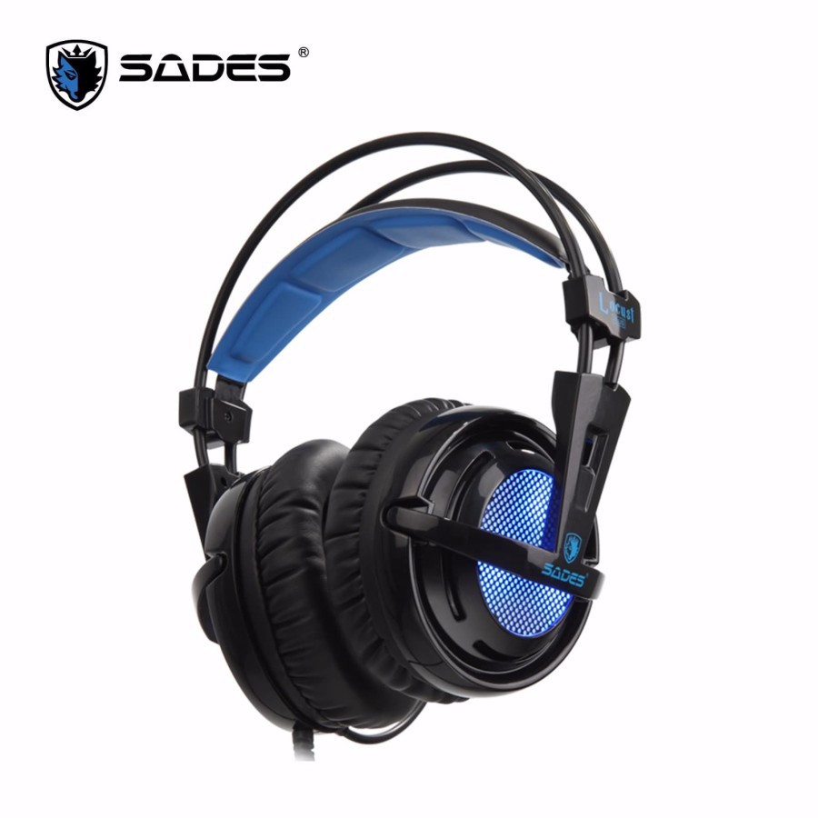 Headset gaming sades wired usb 7.1 surround sound led with mic locust sa-704 - Headphone sa704