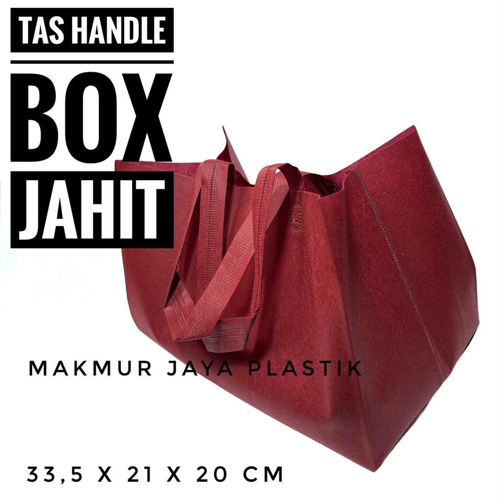 [ TAS HANDLE BOX BROWNIES - ISI 12 PC ] TAS KAIN SPUNBON KANTONG BELANJA BOX ROTI KUE BROWNIS