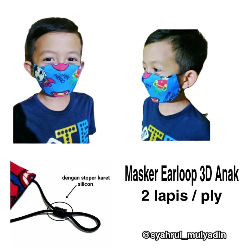 Masker 3D EVO ANAK / 2 Ply NEW MODEL Breathable 2021/Cocok untuk Anak 5-11 thn
