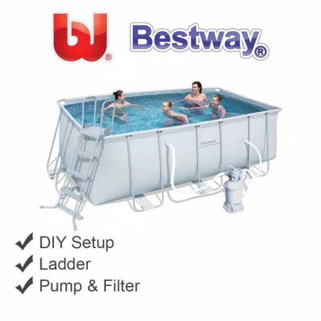Kolam Renang Krangka Merek Bestway Steel Pro 4.1 meter