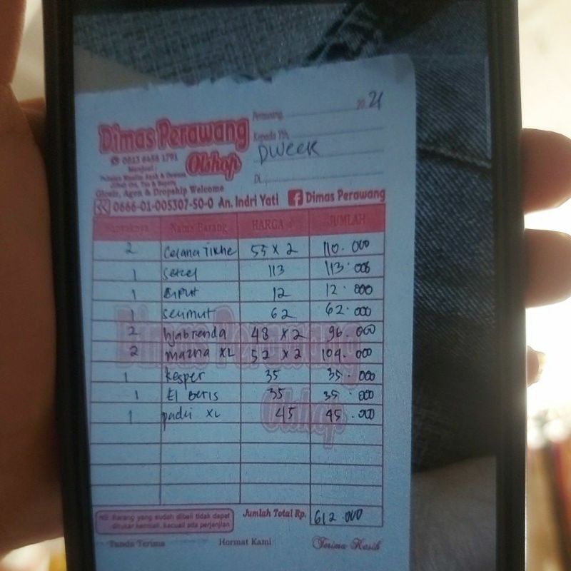 baju pesanan bunda dweck