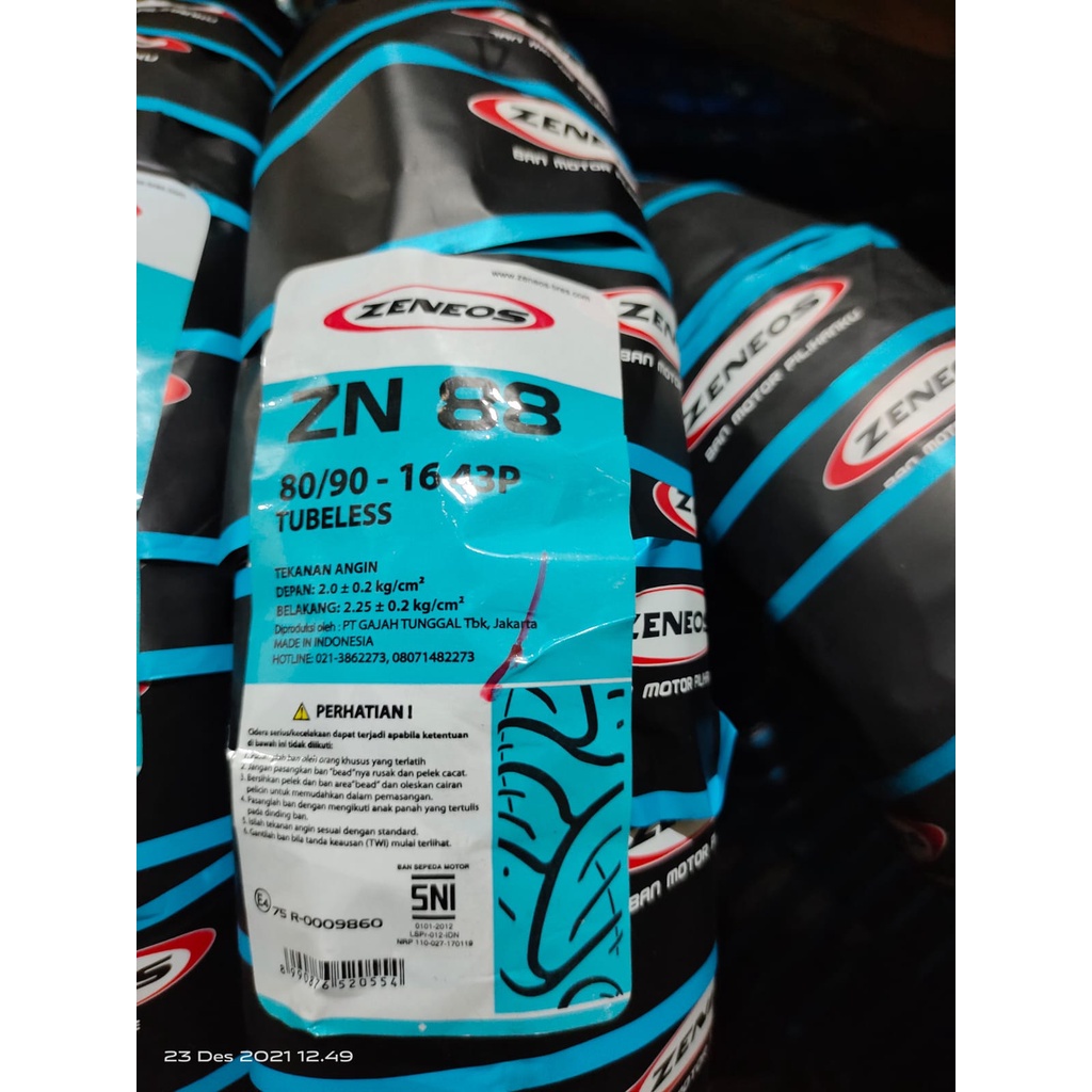Ban Zeneos ZN88 80/90-16 Tubeless