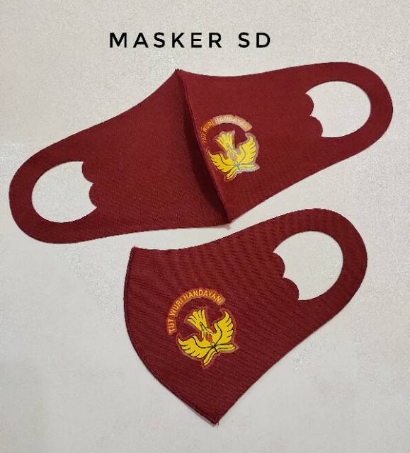 Masker Sekolah SD SMP SMA Pramuka 1 lusin (12pcs) free kemasan plastik