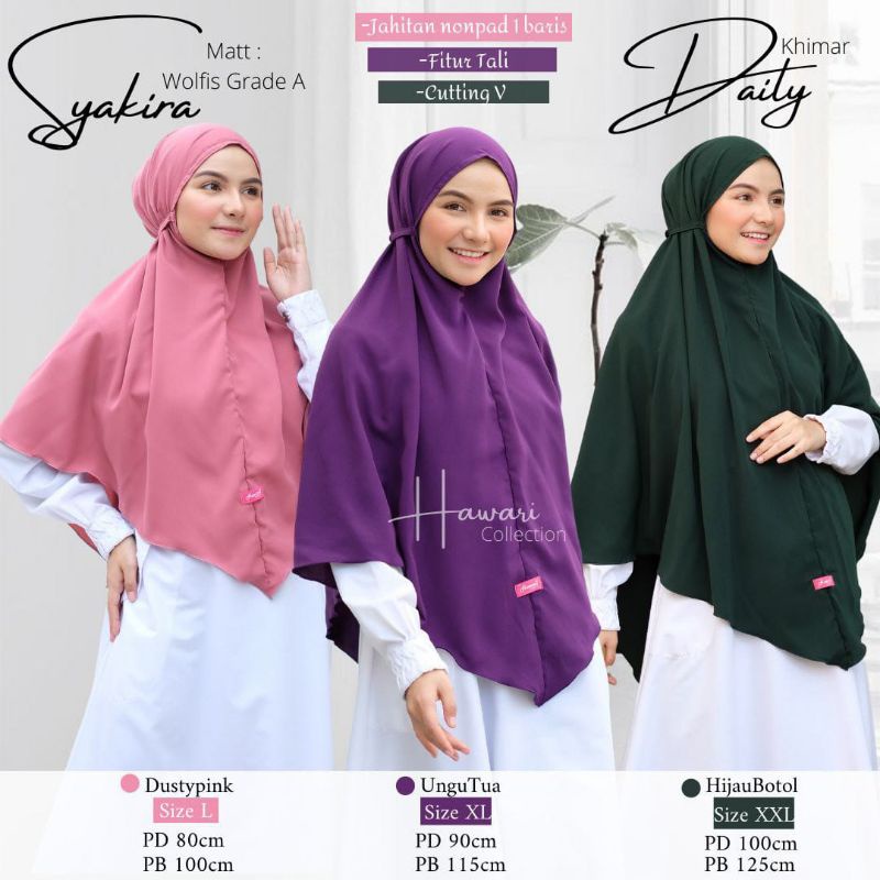 KHIMAR SYAKIRA / HIJAB SYAKIRA / JILBAB SYAKIRA SIZE L-XXL ORI HAWARI COLECTION