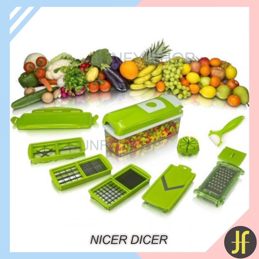 J091 Genius Nicer Dicer Plus set alat potong sayur set pisau dapur set pisau serut pemotong kentang 