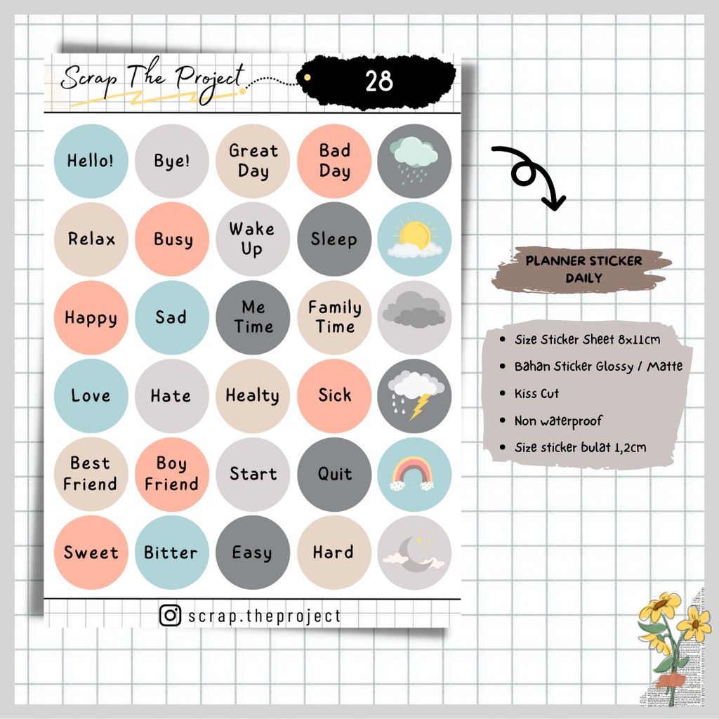 

STICKER PLANNER JOURNAL / OPPOSITE WORDS STICKER / STP - 28