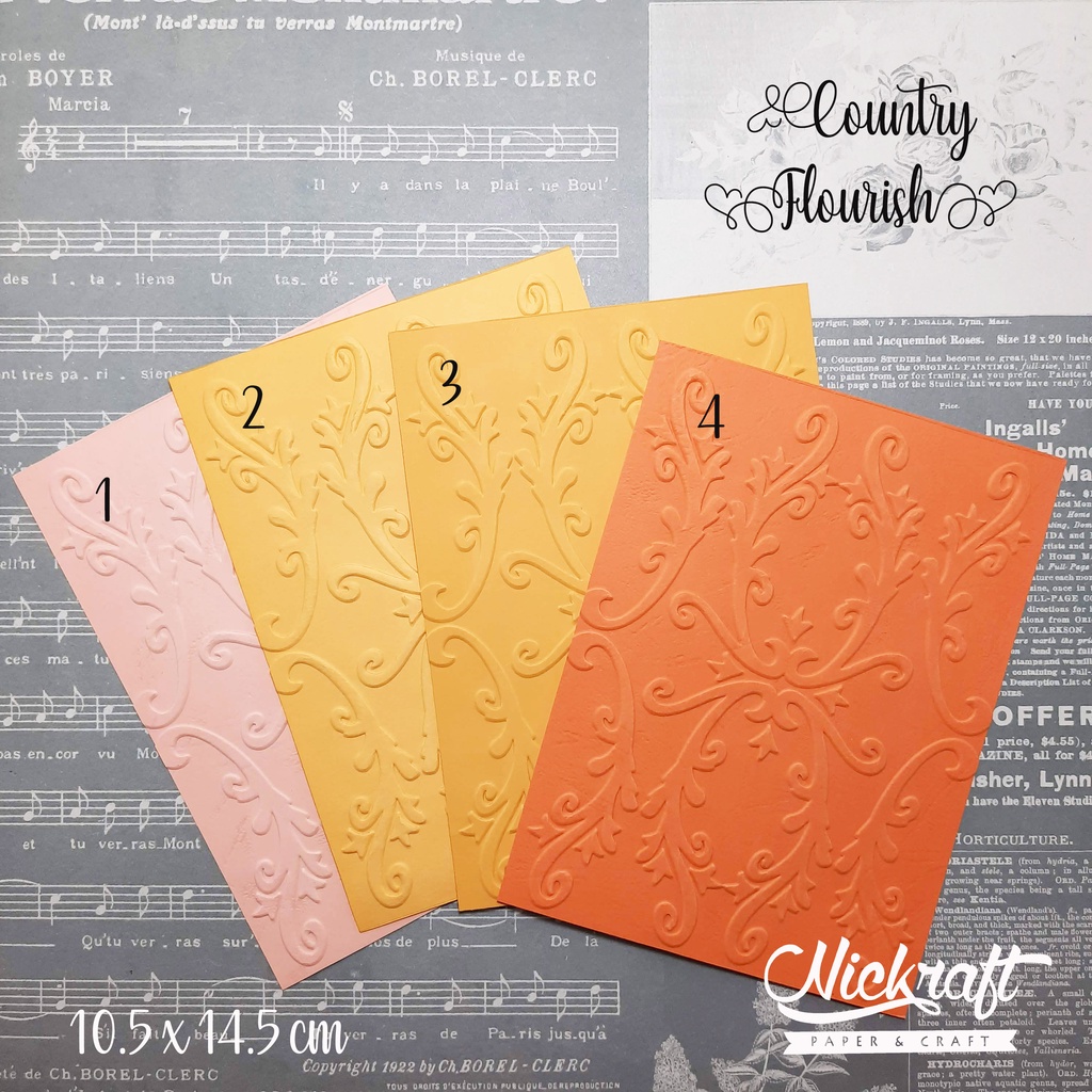 

Emboss Paper - COUNTRY FLOURISH - Embossing Folder Kertas Timbul