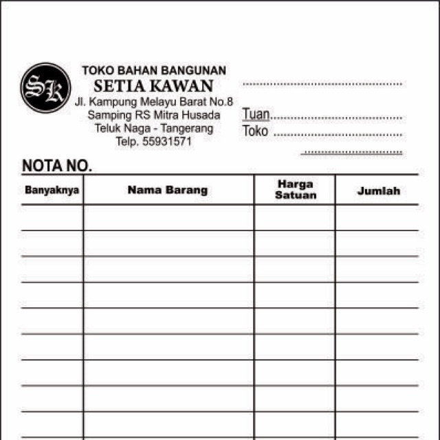 Nota Kwitansi Faktur Custom 2 Ply 3 Ply 1 2 1 3 1 4 Folio Shopee Indonesia