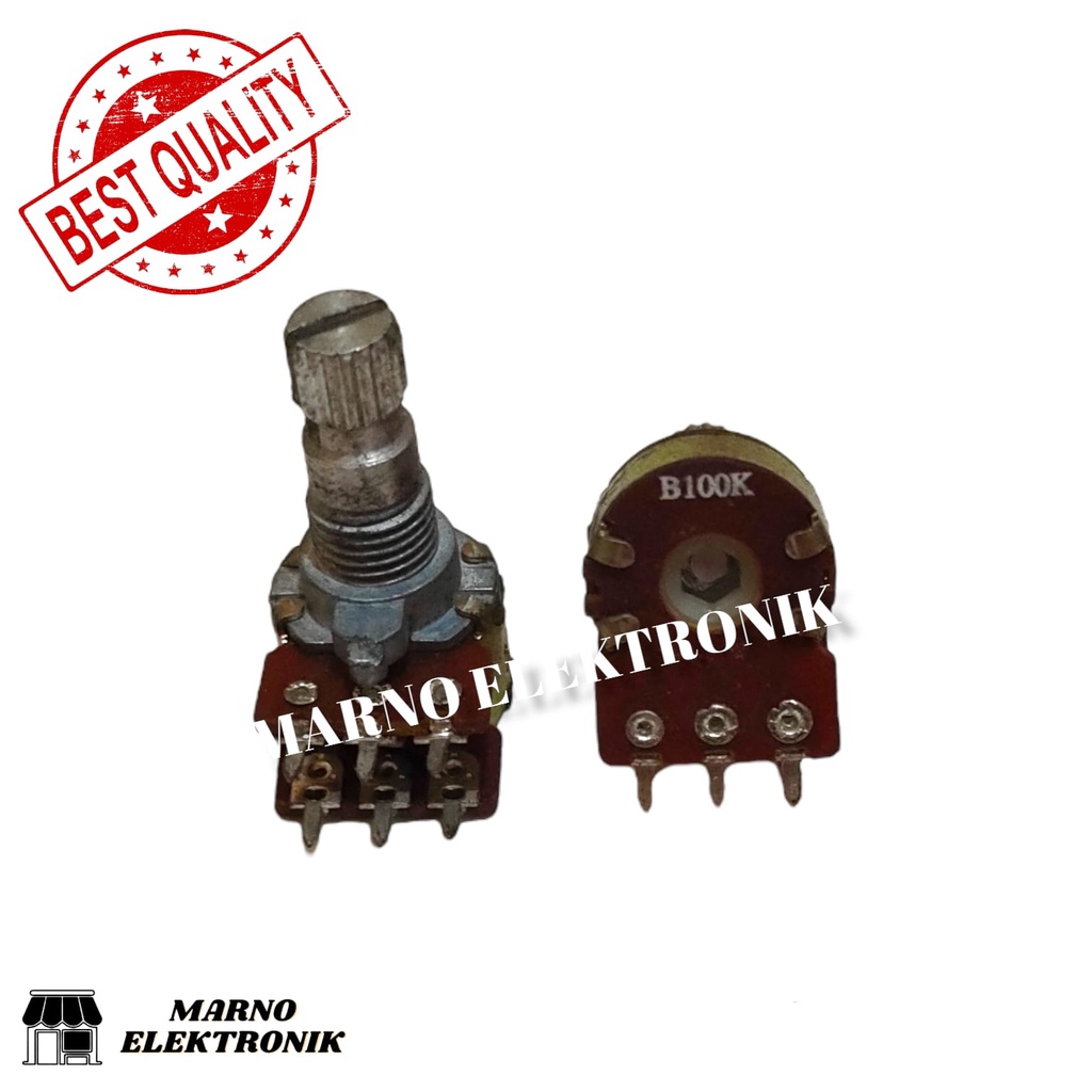 POTENTIO B100K 6KAKI 3-3KAKI POTENSIO STEREO B100K 3KAKI ASLI ORIGINAL