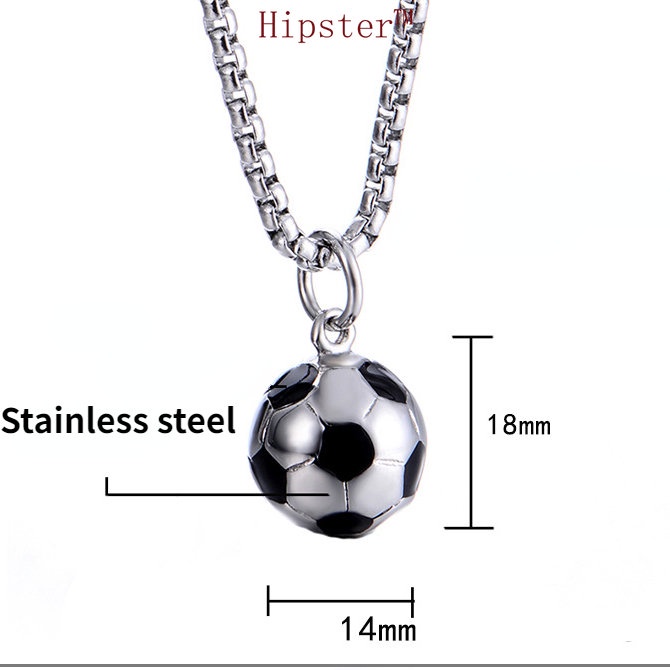 Kalung Liontin Sepak Bola World Cup Bahan Titanium Steel Untuk Pria