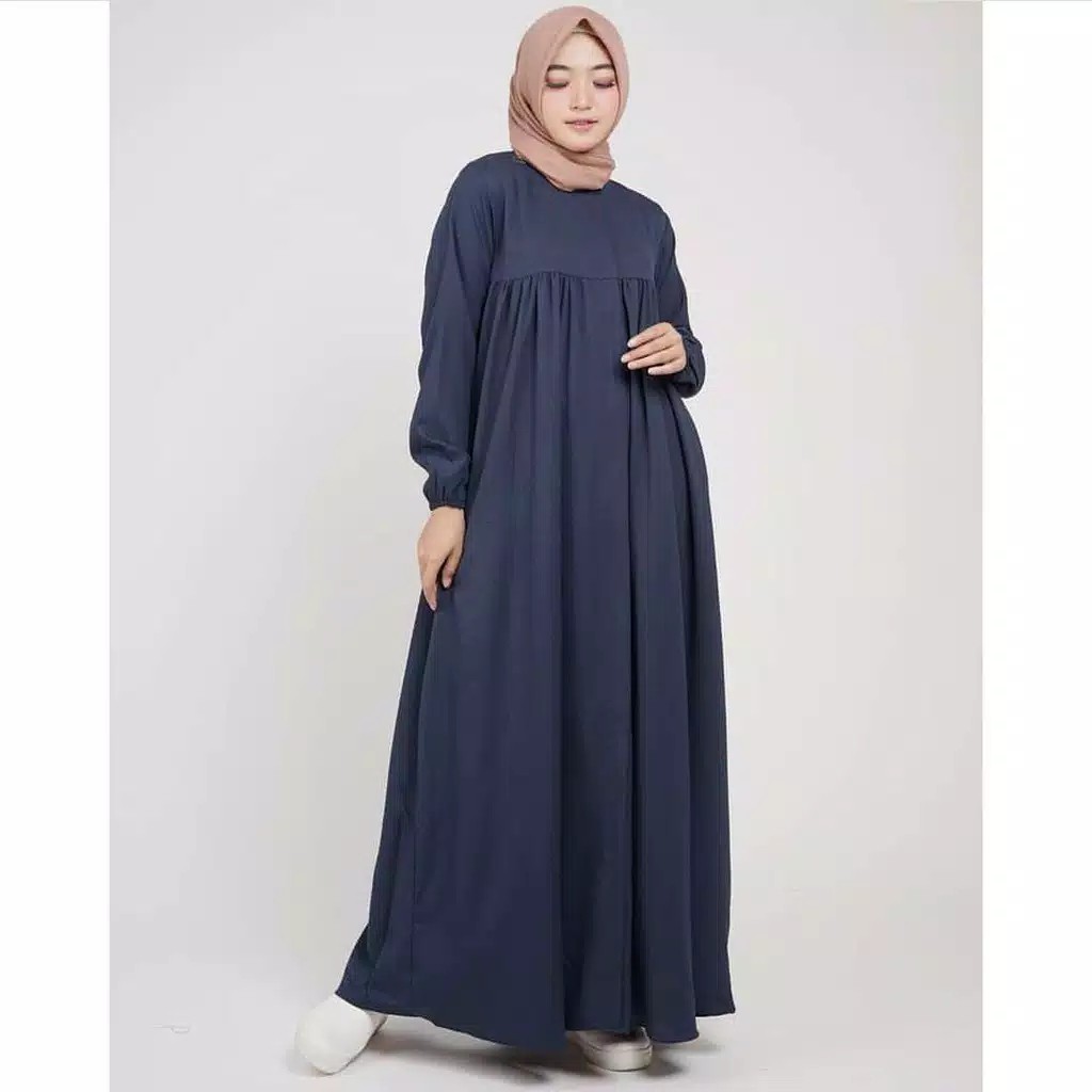 Dress BABYDOLL S - XXXL Ity crepe basic gamis polos SERI 2