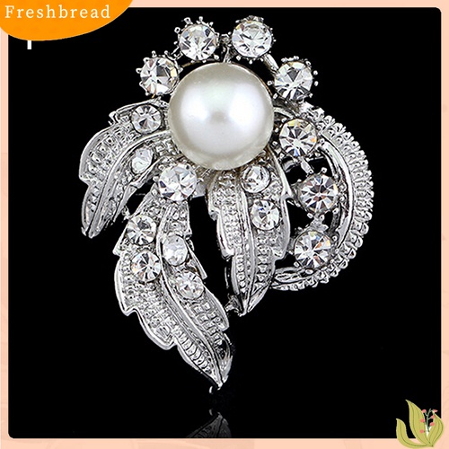 [ TERLARIS]New Bridal Bouquet Rhinestone Crystal Brooch Pin Silver Pearl Brooches Flower