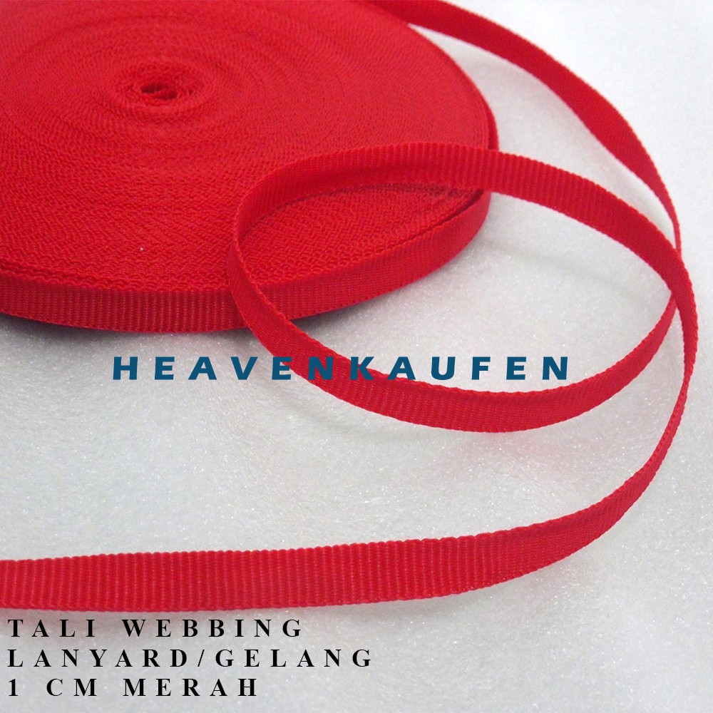 Tali Webbing Lanyard 1 cm Merah Harga Per Meter