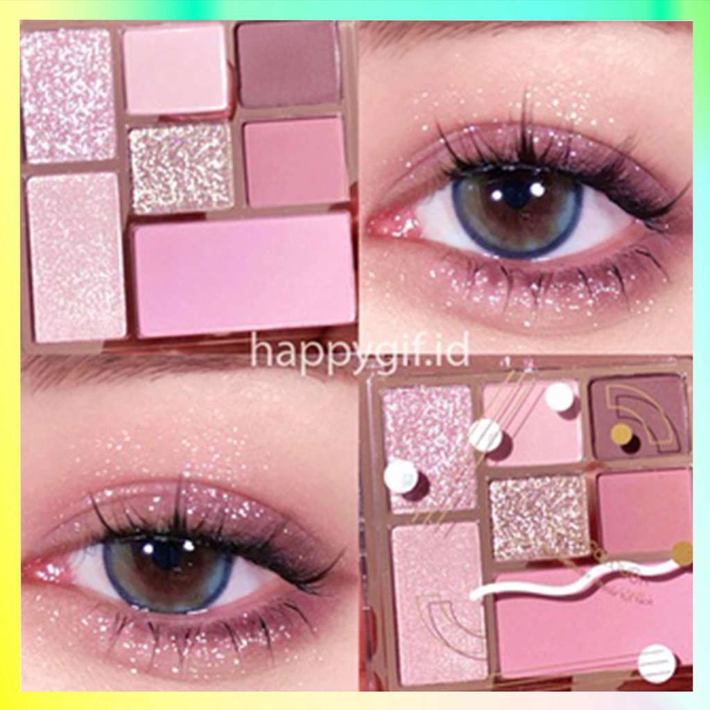 DIKALU Purple Matte Korean Eyeshadow Glitter Palette Smokey Pigmented  7 Colors XX067