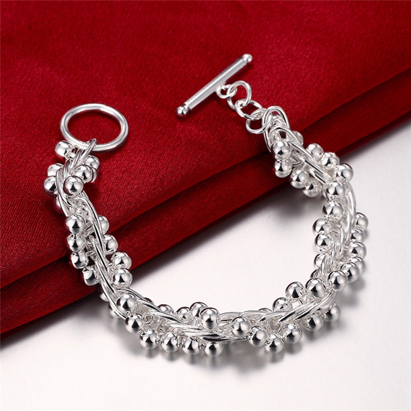 Gelang Sterling Silver 925 Hias Manik-Manik Anggur Untuk Wanita