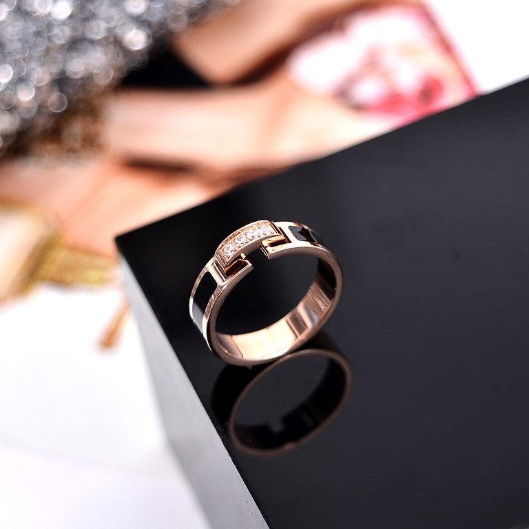 Cincin Titanium Mini Korea Wanita Fashion CK057 rose gold simple elegant cocok pesta kantor formal