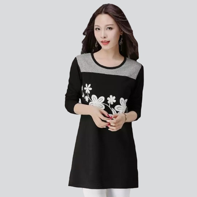 Blus Tangan Panjang Wanita Gaya korea Print bunga - XSHOP Anggia