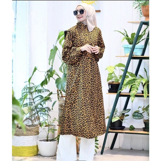 tunik hijab leopard busui