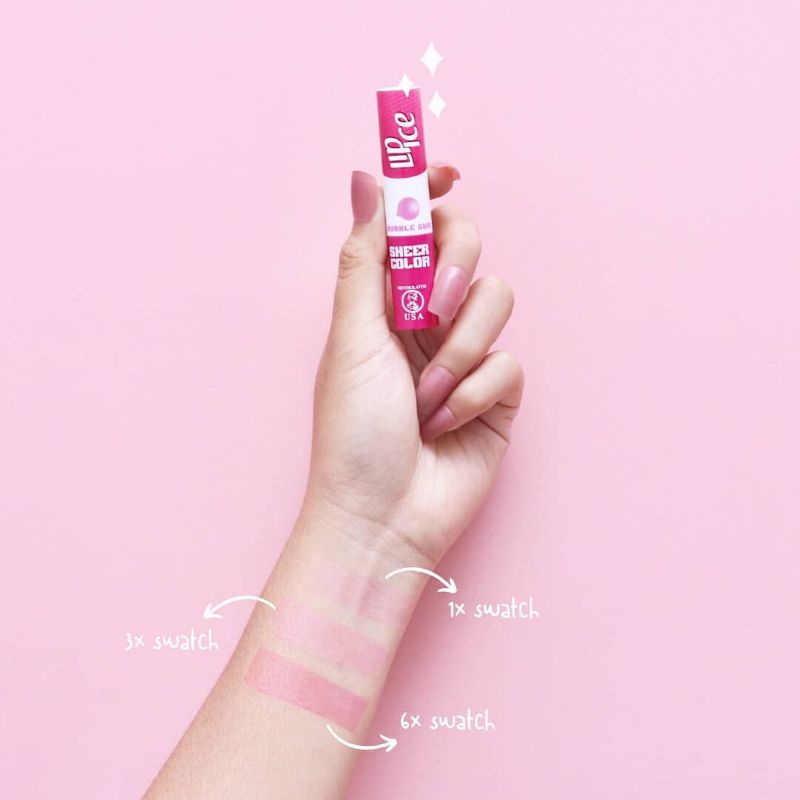 LIP ICE Sheer Colour 2,2 gr | Lip Balm Strawberry | Natural | Apple | Bubble Gum | Orange | Matcha Butter Chocolate Reguler Fruity Lipbalm | BEESWAX Pelembab Bibir