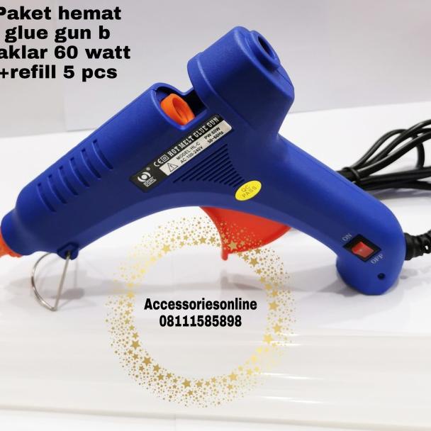 

♩ PROMOO!!! Glue Gun Besar Saklar + Refil 5 Pcs lem tembak besar 30cm ◙