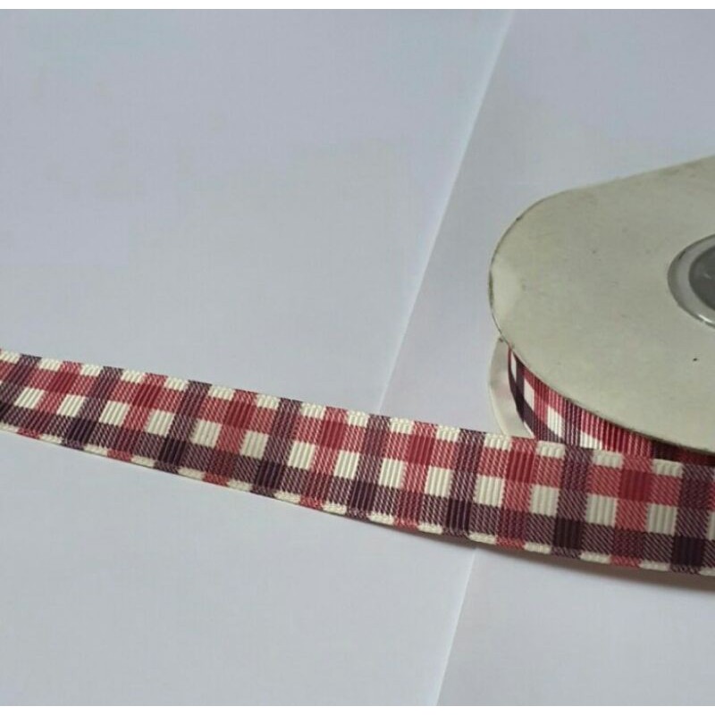 

Pita Hias Plaid Red Purple 1 inch