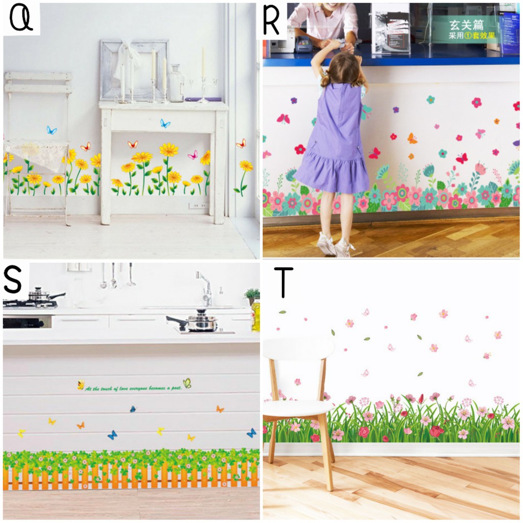 RELIZA WALLSTICKER WALL BORDER RUMPUT PAGAR BUNGA STIKER DINDING LDR25