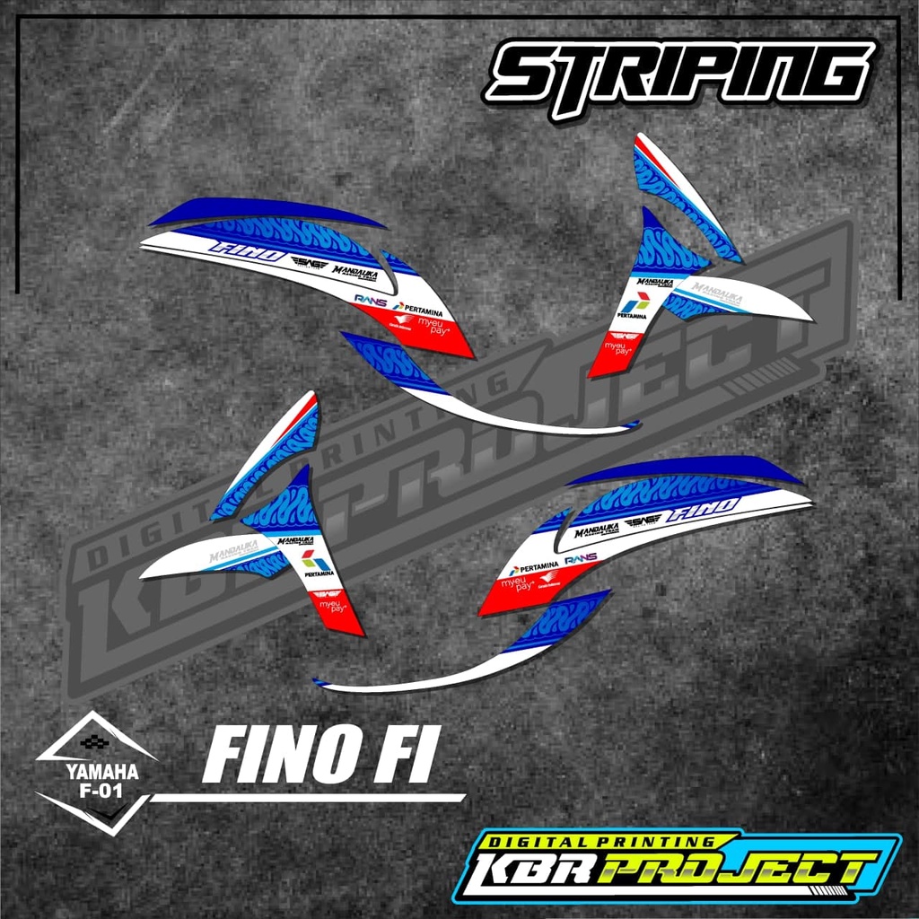 [COD] Stiker FINO FI striping FINO motor YAMAHA sticker variasi Racing F-01 MANDALIKA TRANSPARAN