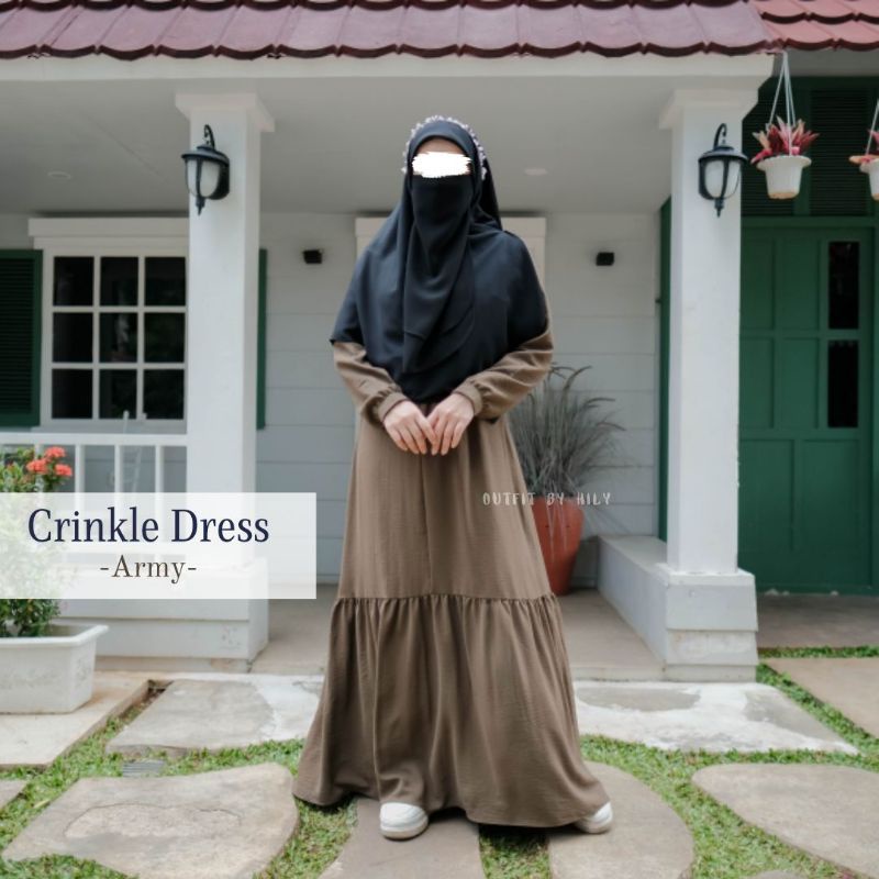 Crinkle Dress by Khizaanah Sunnah Daily dress crinkle Nude M