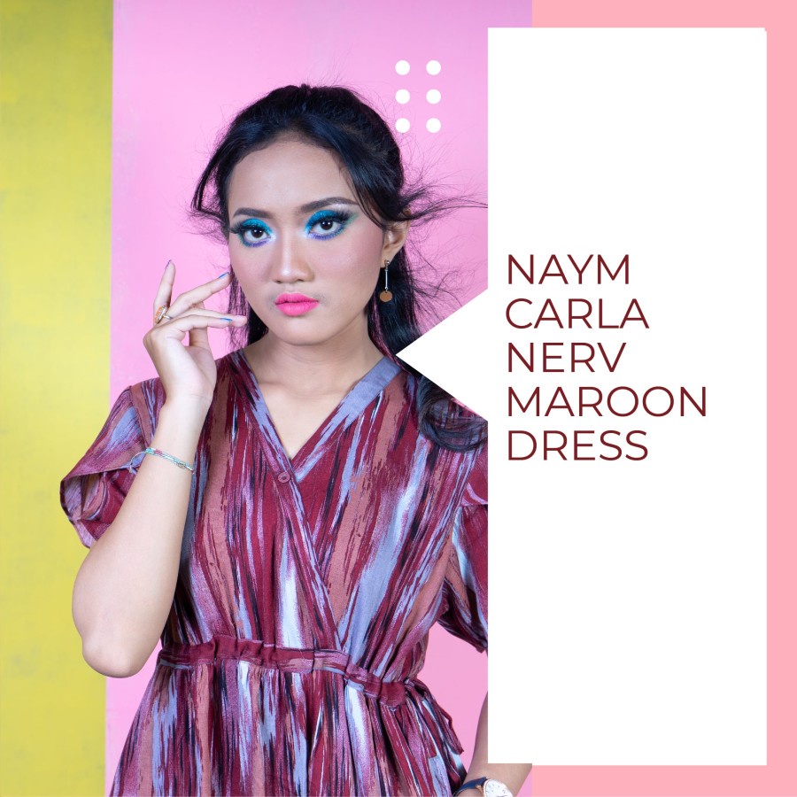 NAYM CARLA NERVE MAROON DRESS