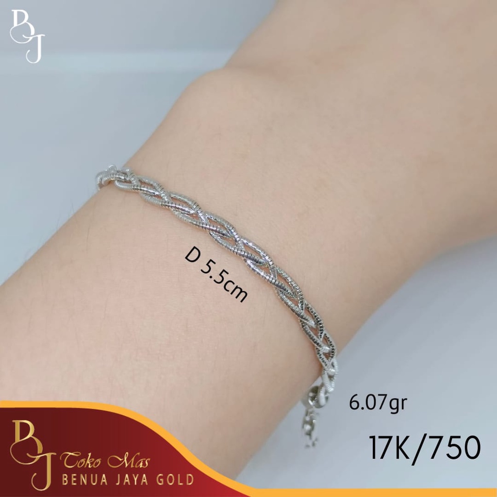 Gelang Emas Putih Lilit 17K/750