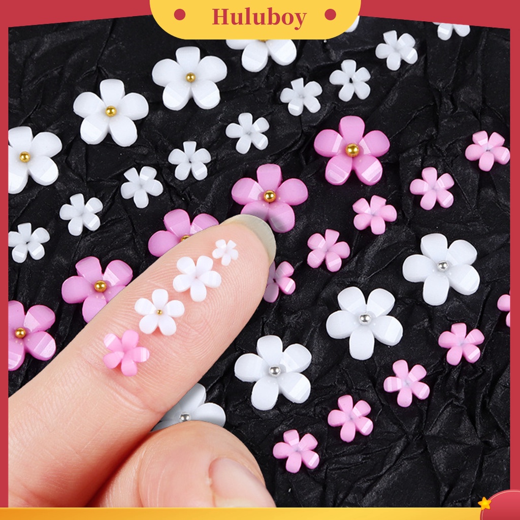 Huluboy Huluboy♡ 6 Sekat / Set Hiasan Kuku Bentuk Kelopak Bunga Bahan Resin Untuk Aksesoris Nail Art / Manicure