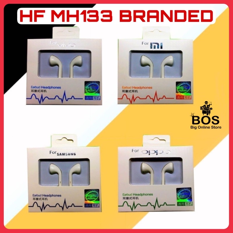 BOS - HF BRANDED MH133 | HEADSET HEDSET HANDSFREE EARPHONE MH-133 MEREK HP